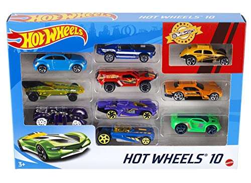 Hot Wheels Pack de 10 vehículos, coches de juguete unisex (modelos surtidos)