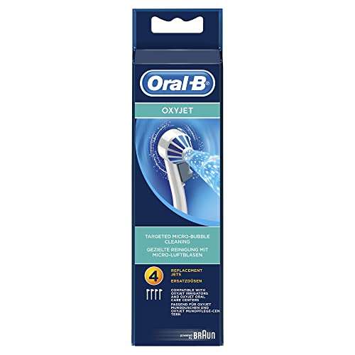 Oral-B Oxyjet Recambios Irrigador Dental, Pack de 4 Cabezales de Recambio para Irrigador Bucal - Originales