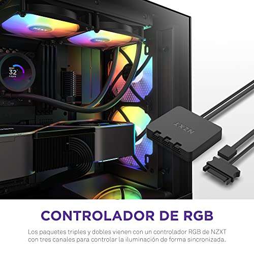 F120RGB Core - 120mm hub-Mounted RGB Fan - Triple Pack (Black) w/RGB Controller