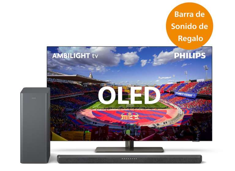 TV Philips 55OLED818 55" OLED + Barra de Sonido Philips TAB6309