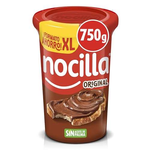 3x Nocilla Original - Crema al cacao con avellanas sin aceite de palma, tarrina 750 g. 3'50€/ud