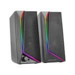 Mars Gaming MS72, Altavoces Gaming 15W, Iluminación RGB Flow, 2 Drivers Activos, Chipset DSP, Conexión Plug&Play USB y Jack 3.5mm
