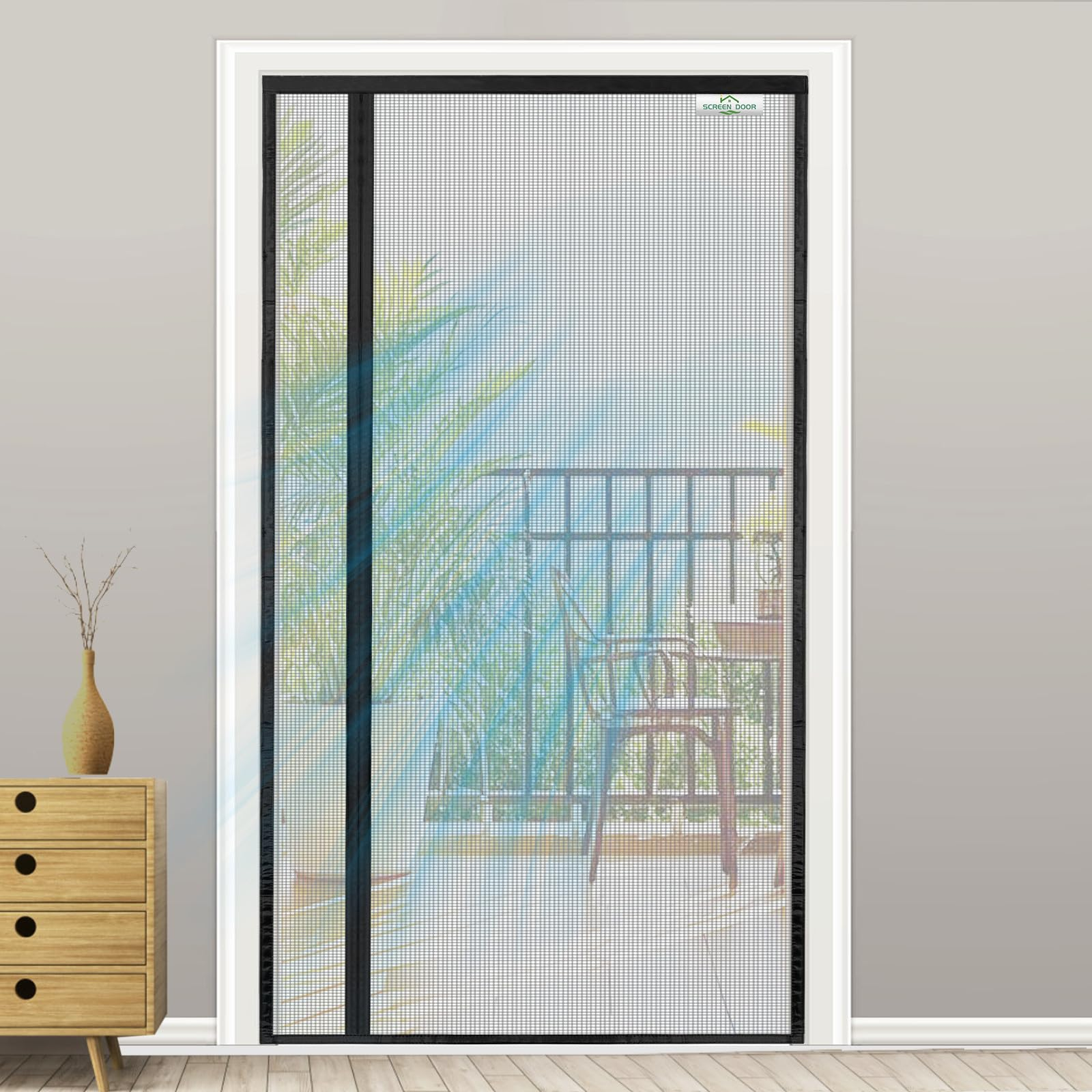 SCREEN DOOR Mosquitera Puerta Magnetica 140x200cm | Mosquitera Reversible con Apertura Lateral