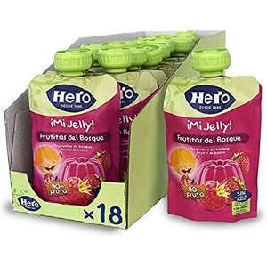 Hero Baby - Mi Jelly Bolsita Gelatina Frutas del Bosque, Sin Azúcares Añadidos - Pack de 18 x 100g [Sin stock, deja pedir]