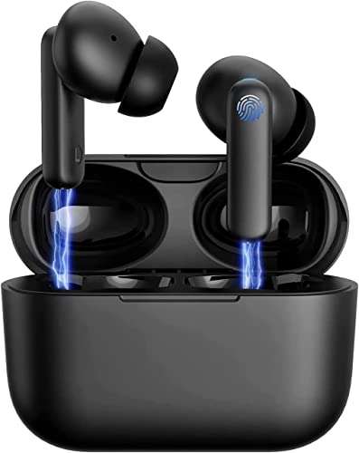 Auriculares Inalámbricos Bluetooth 5.0 con Micrófono y Caja de Carga, Táctil, IPX5 Impermeables