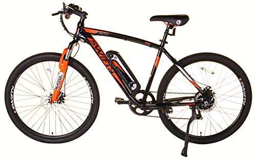 Mountain Bike Bici Eléctrica 27,5" with Battery on Frame, Black Orange