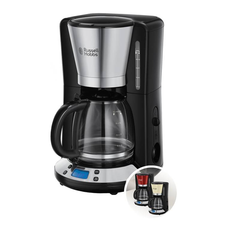 Russell Hobbs Cafetera de Goteo Victory – 15 Tazas, Jarra Cristal 1,5L, Soporte de Filtro Extraíble, Tecnología WhirlTech