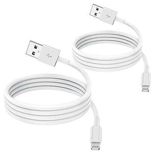 [MEJOR PRECIO HISTORICO] Paquete de 2 Cables de Carga Lightning a USB con certificación MFi de Apple de 3 m
