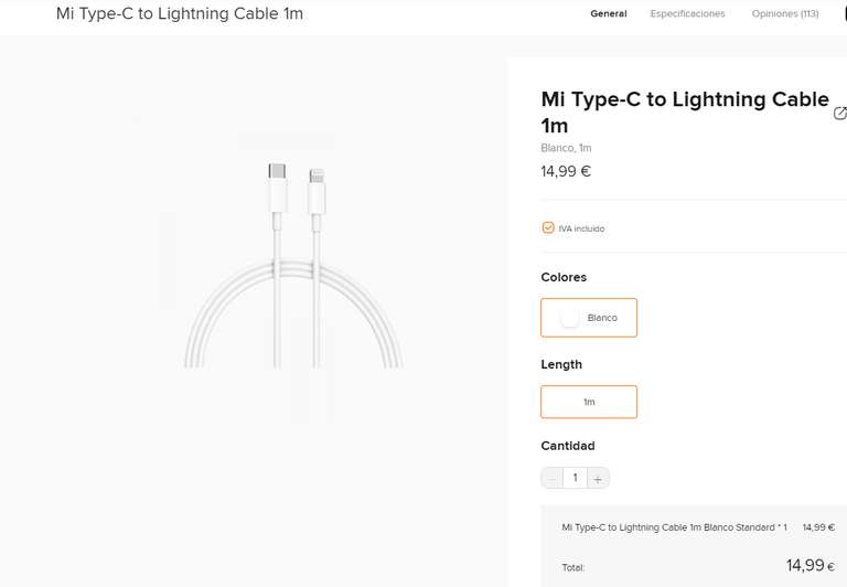 Xiaomi Watch S3 + cable (82€ con mipoints).
