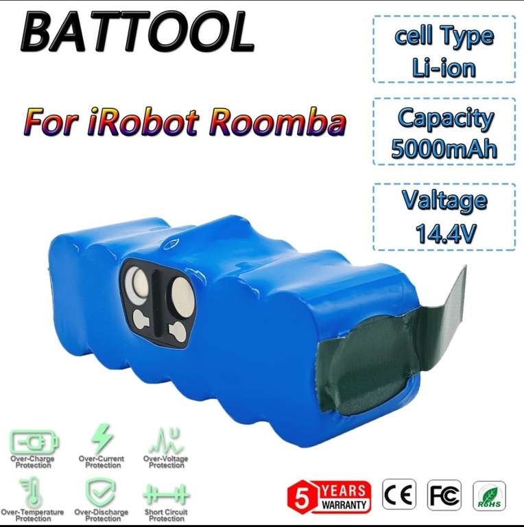 Battool Batería para aspiradora IRobot Roomba Series 500, 600, 700