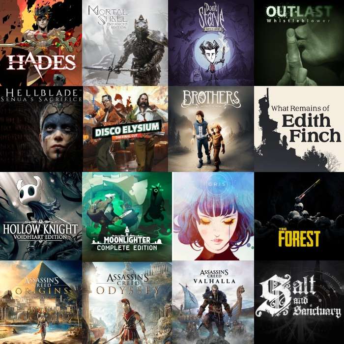 PS4/PS5 :: Saga Assassin's Creed, Hollow Knight, Hades, Hellblade, Salt and Sanctuary, Disco Elysium, Don't Starve, Zombie Army,Gris,Outlast