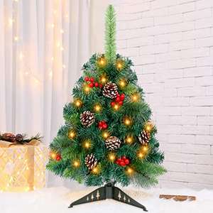 Árbol de Navidad con adornos y luces de adas.(60cm)