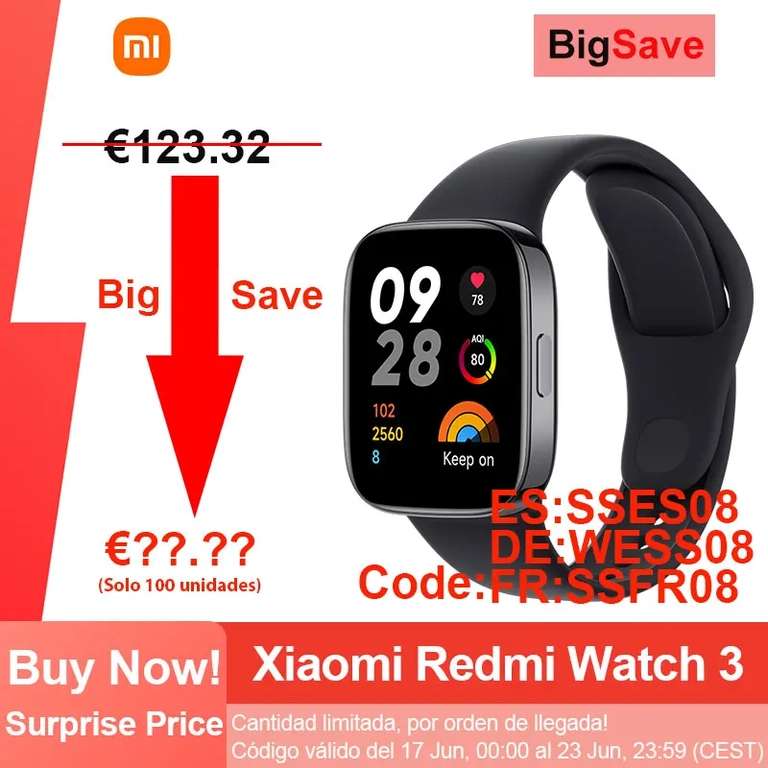 Xiaomi Redmi Watch 3 Reloj Inteligente