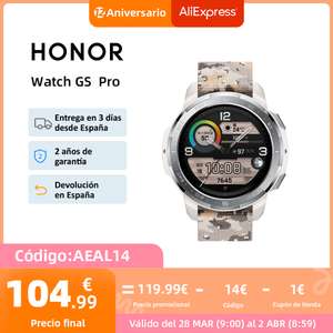 HONOR Watch GS Pro Smart Watch, Pantalla AMOLED - 25 Días de Duración - ENVIO DESDE ESPAÑA
