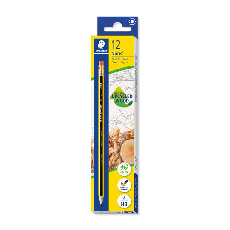 Pack 12 Lápices HB STAEDTLER Noris 122 con Goma
