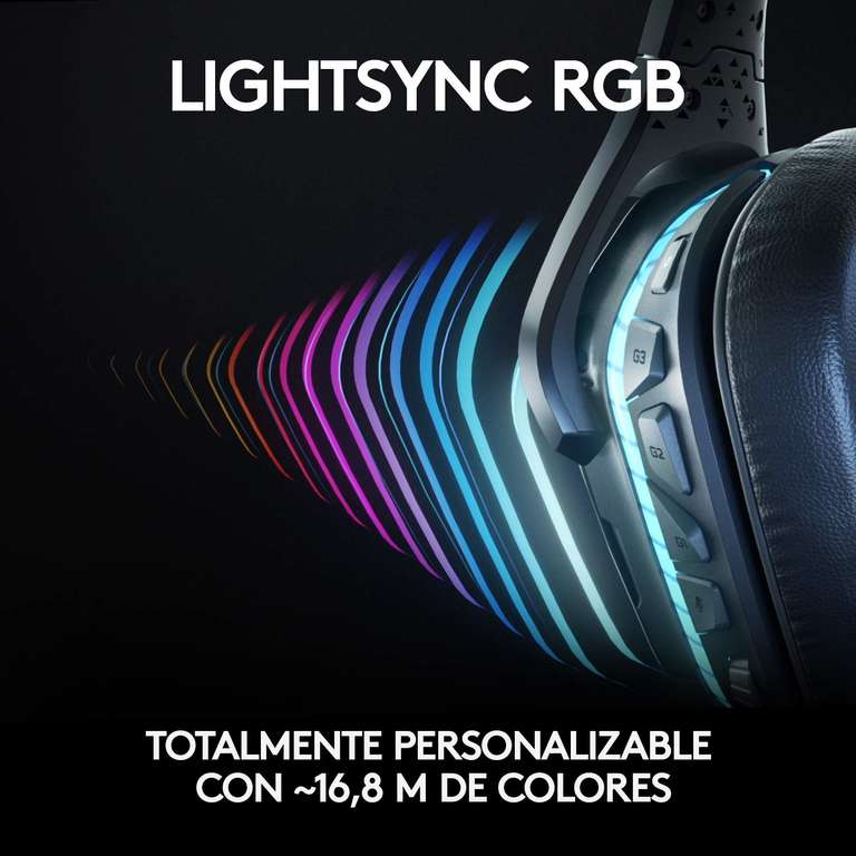 Logitech G935 RGB inalámbricos Gaming, sonido envolvente 7.1, DTS Headphone:X 2.0, transductores PRO-G de 50 mm, 2,4 GHz inalámbricos
