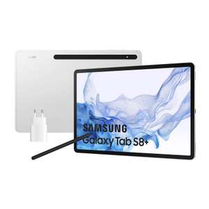 Samsung Galaxy Tab S8 Plus con cargador - Tablet de 12,4" (8GB RAM, 256GB Almacenamiento, Wifi, Android 12) Plata - Versión española