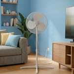 Ventilador de Pie | 3 Velocidades | Oscilación 90° | Altura Ajustable