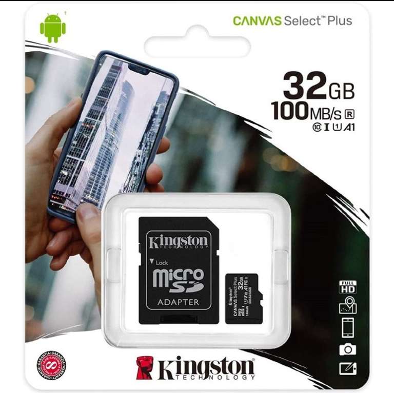 Kingston-tarjeta de memoria Micro SD, Canvas Plus 32GB (64 GB 3.50€, 256GB 12.20€ y 512GB 31.81€)