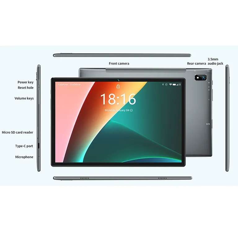 Tablet BMAX MaxPad I10 Pro, 10,1 ", 4G LTE, 4GB RAM, 64GB ROM, UNISOC T310, Quad Core, Android 11.