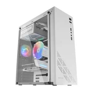Mars Gaming MC100W - Caja Gaming ATX, ventilador 90mm FRGB, ventilación convect-cool, color blanco