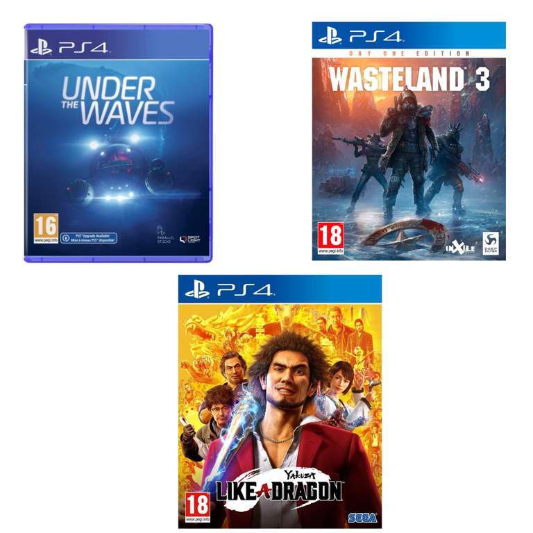 Pack juegos Sony PS4: Under The Waves Deluxe Edition + Wasteland 3 + Yakuza Like A Dragon