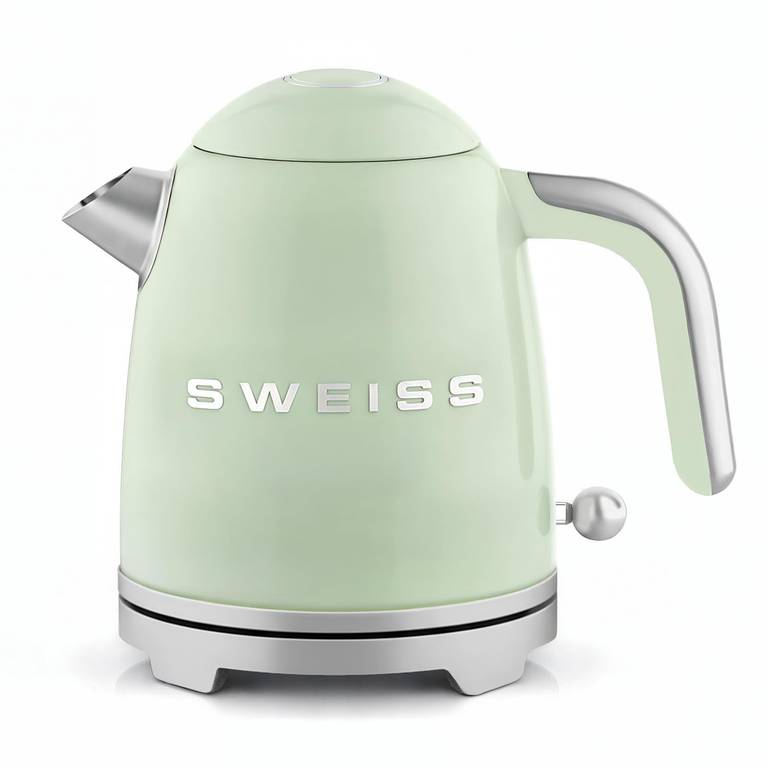 SWEISS – Hervidor eléctrico vintage KTS7, 1 L, 1000 W, verde