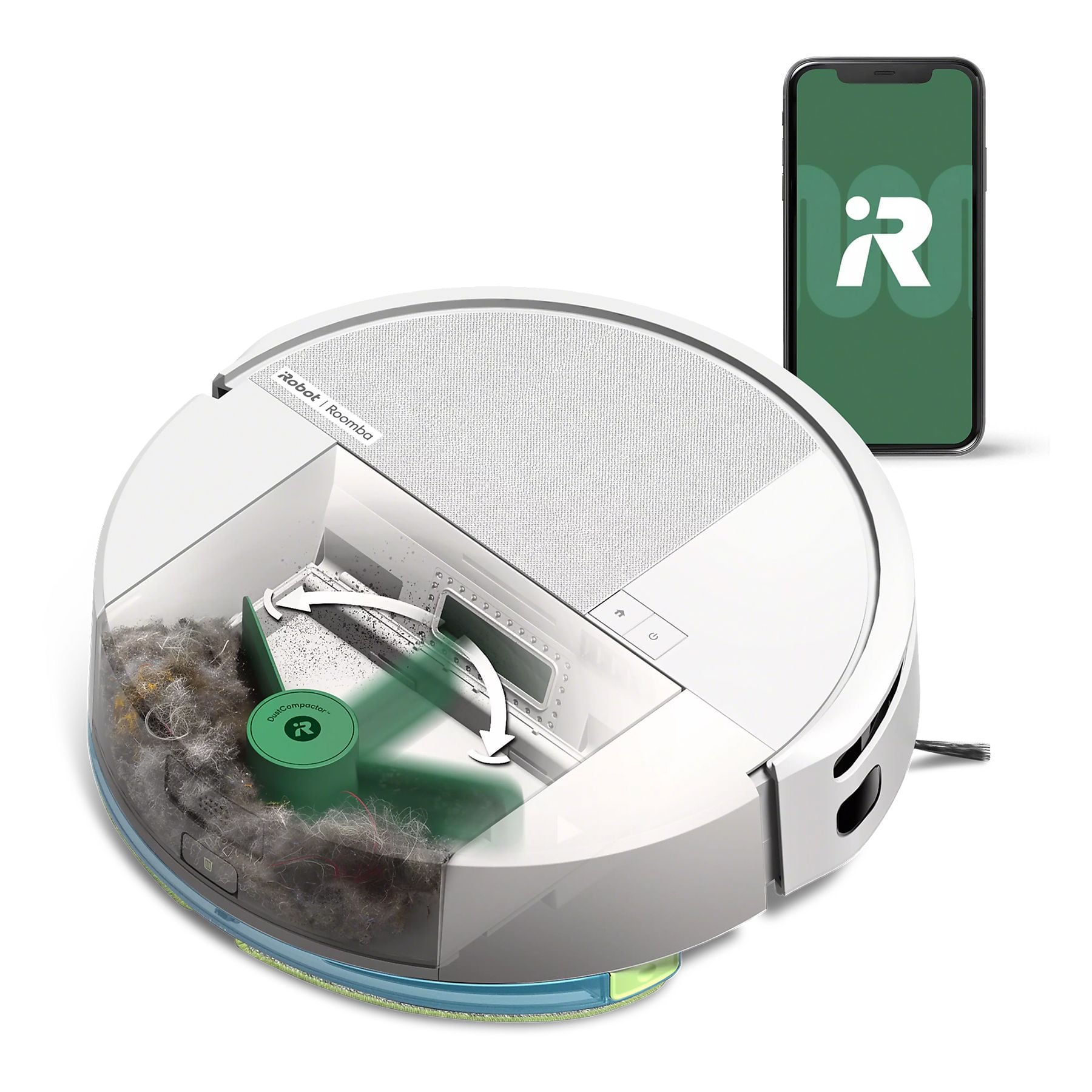 Robot friegasuelos - iRobot Roomba 205 Combo DustCompactor, 1820 ml, 12.8 V, Autonomía 3 h, 63 dB(A)