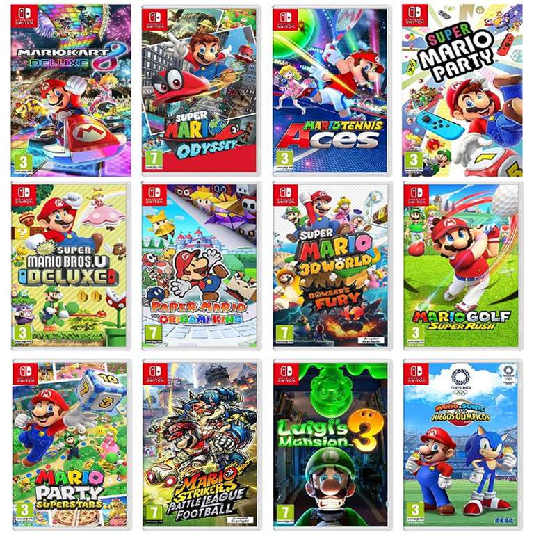 Nintendo Switch - Juegos Mario a 39€ (Odyssey, Luigi's Mansion, Party,  Mario Bros. U Deluxe, 3D World + Bowser's Fury) » Chollometro