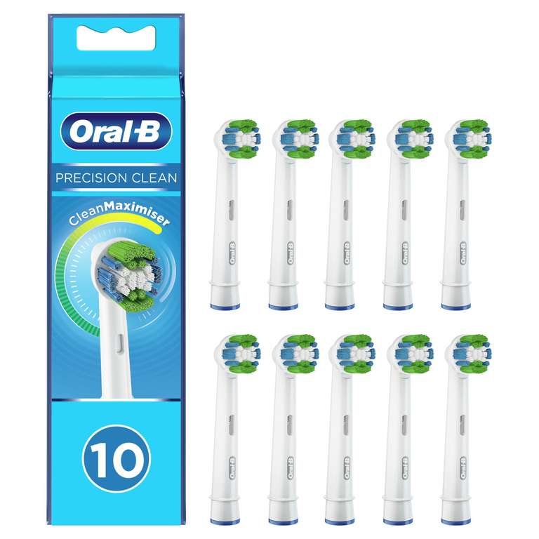 Oral-B Precision Clean cabezales de recambio con tecnología CleanMaximiser para cepillo de dientes eléctrico Blanco Pack de 10 unidades