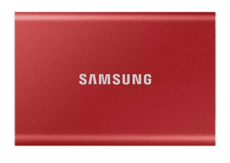 Disco duro SSD 1 TB - Samsung T7, Externo, USB Tipo C, SSD, Rojo