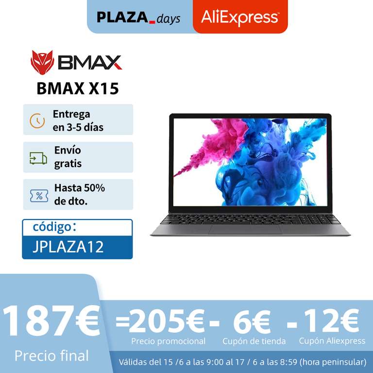 Portátil BMAX X15 8GB/128GB SSD