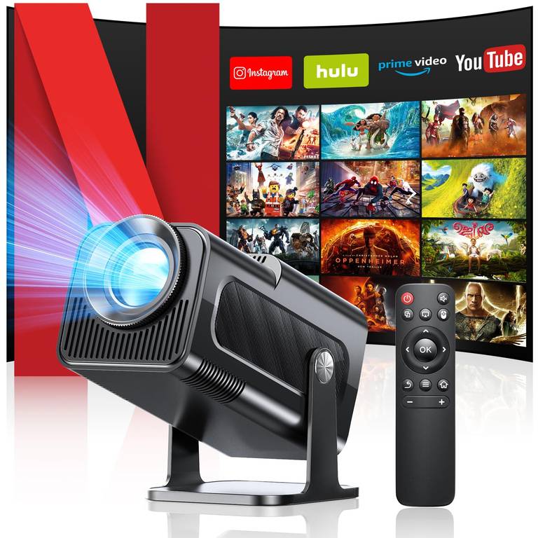 Proyector 4K, Mini Proyector con WiFi 6 BT 5.4, Portátil Videoproyector con Android 11.0 y Keystone Automático, 230 ANSI