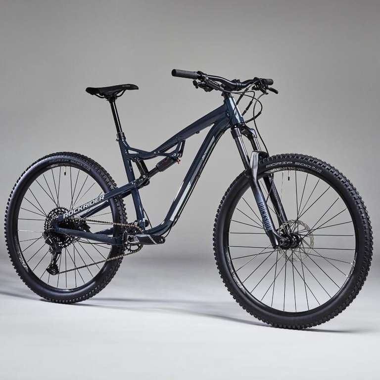 Bicicleta de montaña doble suspensión aluminio Rockrider AM 50 S negro