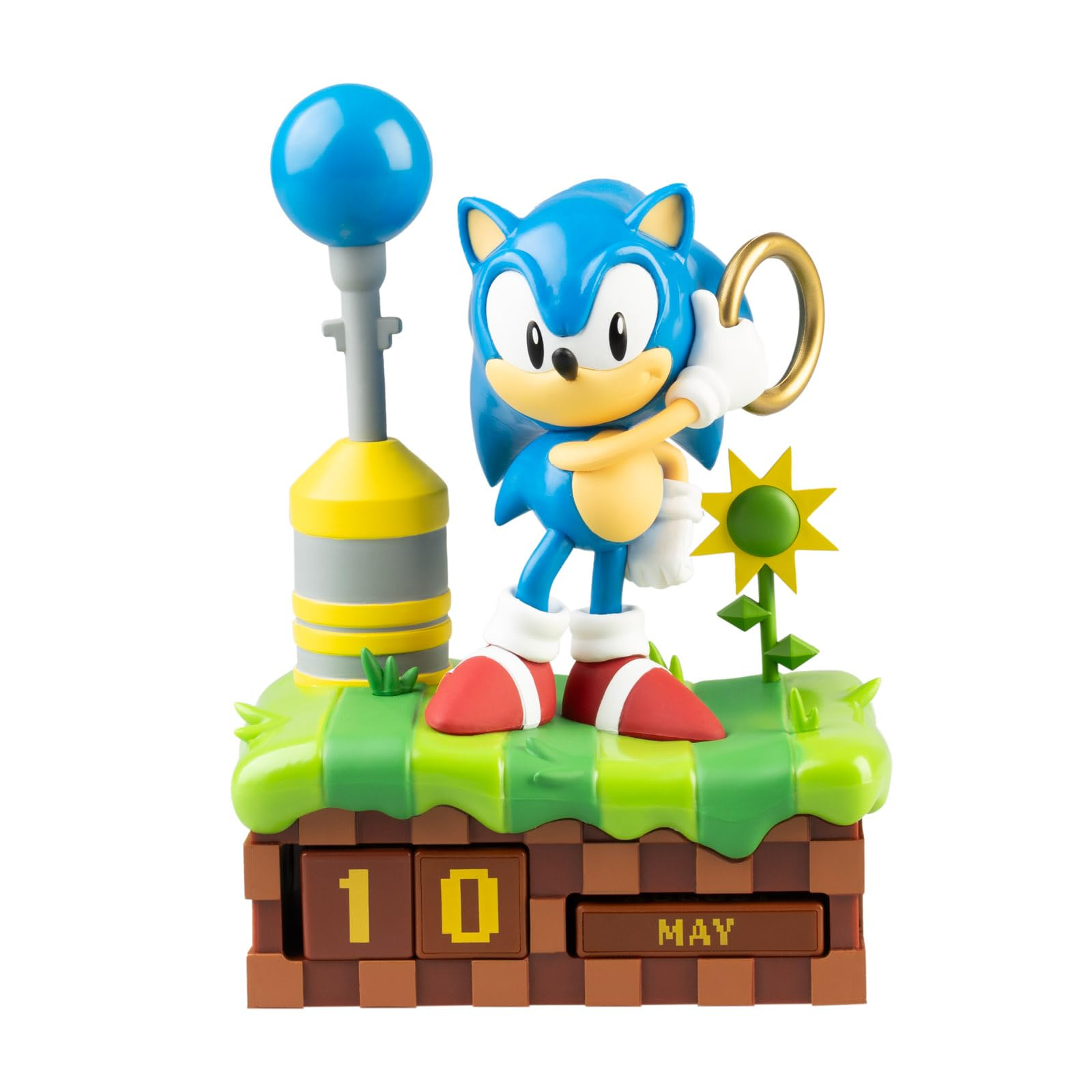 Sonic Calendario Perpetuo 3D Sonic figura, Decoracion Habitacion Gamer, Calendario sobremesa. Merchandising Oficial (8,6x19 cm)