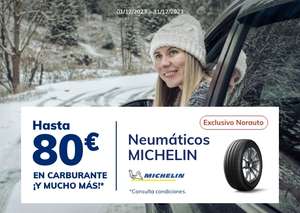 Hasta 80€ en cupón carburante por cambiar Neumáticos Michelin o Continental