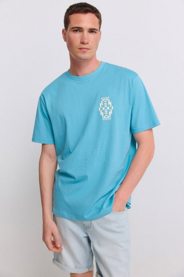 Springfield Camiseta ethnic blue- Tallas-De la XS a la XL- Recogida en tienda