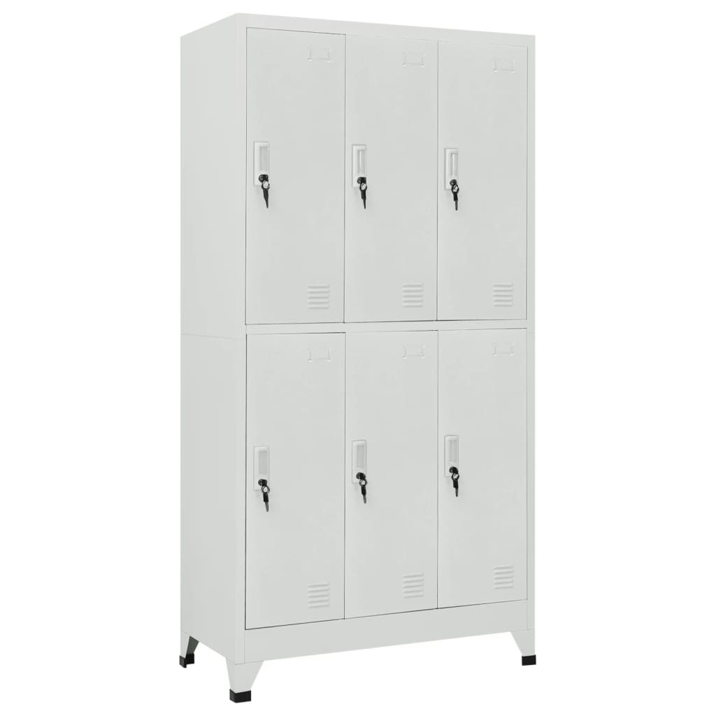 vidaXL Taquilla con 6 compartimentos acero 90x45x180 cm