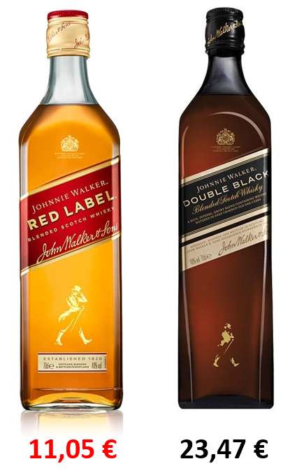 Johnnie Walker Red Label Whisky Escocés Blended, 700 ml. / Double Black a 23,47€ (C. Recurrente)