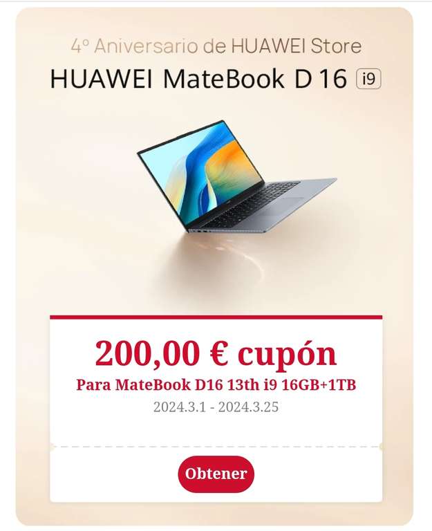 Huawei Matebook D16 2024 con Intel i9