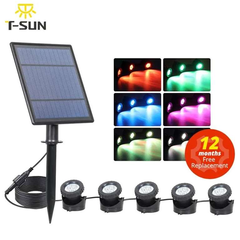 Luz Solar RGB para Exteriores T-SUN TS-S42: Iluminación Versátil para Jardines, Césped y Piscina