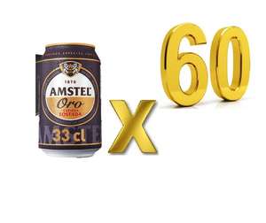 60 Latas de Cerveza Tostada AMSTEL ORO 33cl.