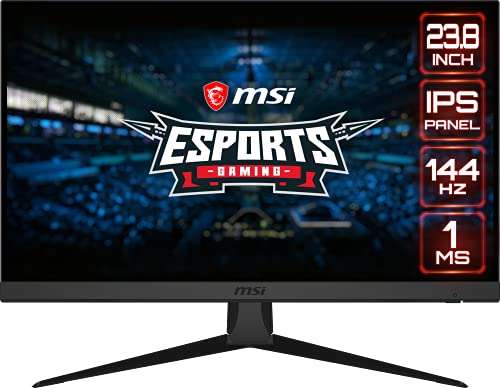 MSI Optix G242 Esports Gaming IPS Monitor - 23.8 Inch, 16:9 Full HD (1920 x 1080), IPS, 144Hz, 1ms, Adaptive Sync, DisplayPort, HDMI (REACO)