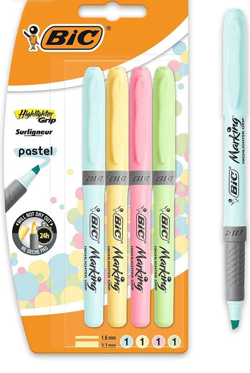 BIC Highlighter Grip Subrayadores Color Pastel