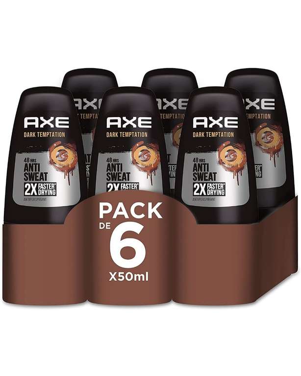 Axe Desodorante para Hombre Roll On Dark Temptation 50ml - Pack de 6