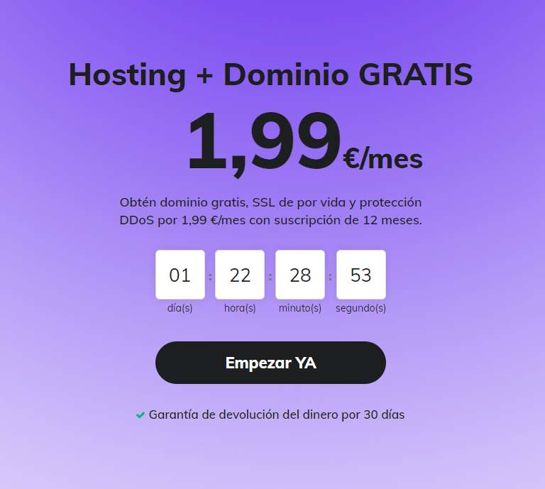 Hosting + Dominio por solo 1,99€ al mes // Haz tu propia Web con Hostinger