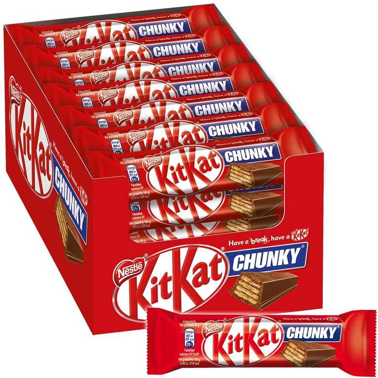 Barritas de chocolate KIT KAT Chunky - Estuche con 24 unidades de 40gr