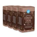 Marca Amazon - Happy Belly light roast Café molido Espresso Crema, 1 kg (4x250 g) - Certificado por Rainforest Alliance, 1000gr