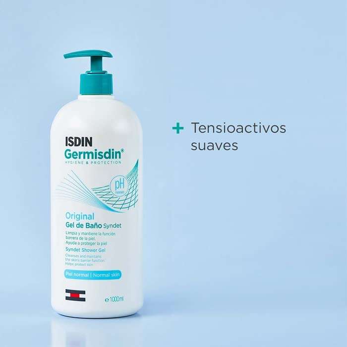 ISDIN Germisdin Original Higiene Corporal de Uso Diario. Gel de Baño Syndet. Pack de 2 Unidades de 1000ml