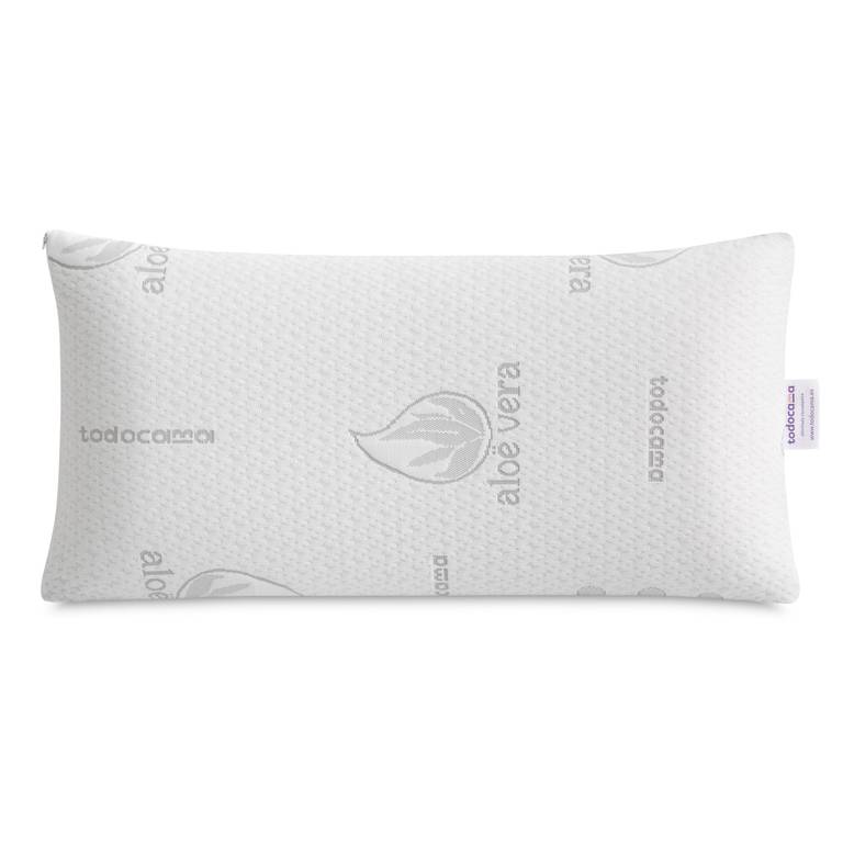 Todocama Almohada Viscoelástica Aloe Vera, Núcleo Compacto Viscoelástico para Cervicales y Cuello, Firmeza Media-Alta (75 cm)